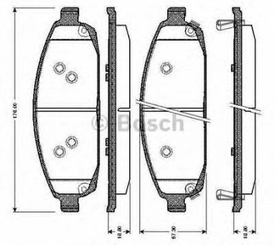 BOSCH 0986tb3027 -  Комплект тормозных колодок, дисковый тормоз