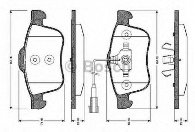 BOSCH 0986tb3031 -  Комплект тормозных колодок, дисковый тормоз