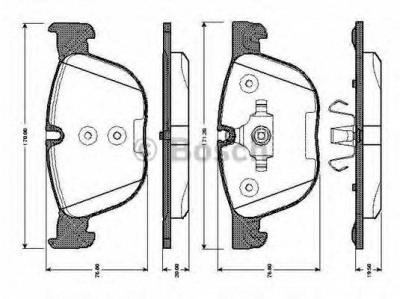BOSCH 0986tb3035 -  Комплект тормозных колодок, дисковый тормоз