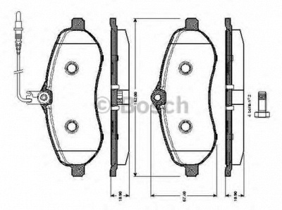 BOSCH 0986tb3037 -  Комплект тормозных колодок, дисковый тормоз