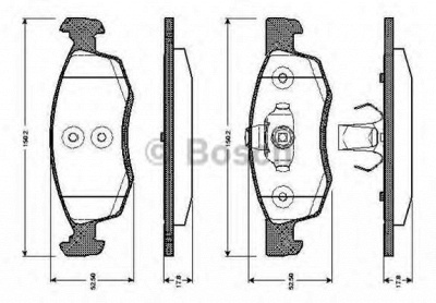 BOSCH 0986tb3038 -  Комплект тормозных колодок, дисковый тормоз