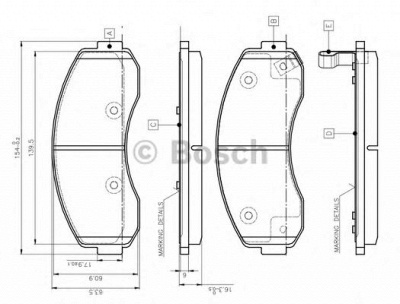 BOSCH 0986tb3045 -  Комплект тормозных колодок, дисковый тормоз