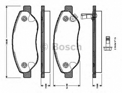 BOSCH 0986tb3055 -  Комплект тормозных колодок, дисковый тормоз