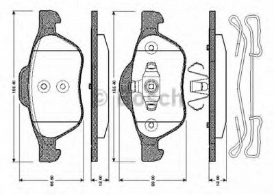 BOSCH 0986tb3067 -  Комплект тормозных колодок, дисковый тормоз