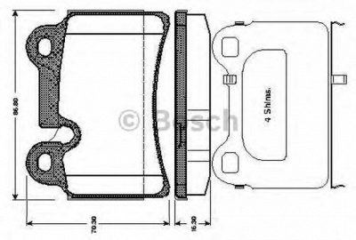 BOSCH 0986tb3075 -  Комплект тормозных колодок, дисковый тормоз