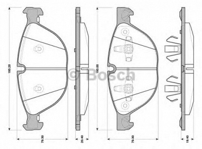 BOSCH 0986tb3077 -  Комплект тормозных колодок, дисковый тормоз