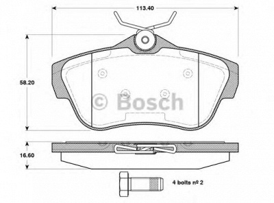 BOSCH 0986tb3084 -  Комплект тормозных колодок, дисковый тормоз