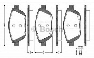 BOSCH 0986tb3094 -  Комплект тормозных колодок, дисковый тормоз