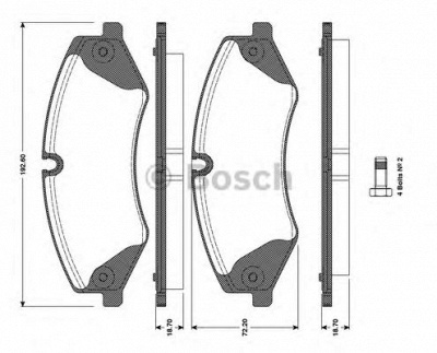 BOSCH 0986tb3098 -  Комплект тормозных колодок, дисковый тормоз