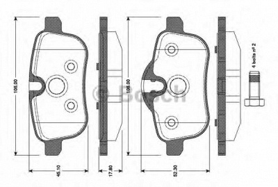 BOSCH 0986tb3100 -  Комплект тормозных колодок, дисковый тормоз