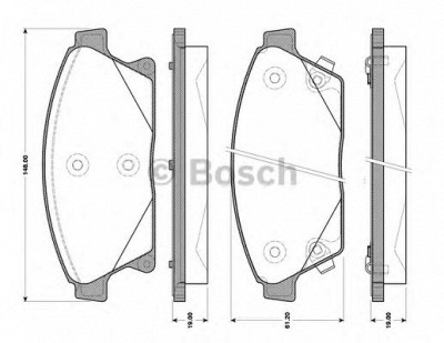 BOSCH 0986tb3103 -  Комплект тормозных колодок, дисковый тормоз