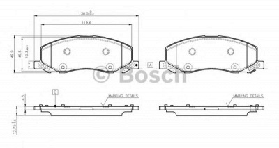 BOSCH 0986tb3108 -  Комплект тормозных колодок, дисковый тормоз