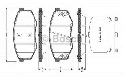 BOSCH 0986tb3113 -  Комплект тормозных колодок, дисковый тормоз