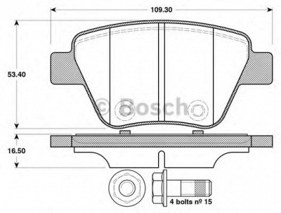 BOSCH 0986tb3114 -  Комплект тормозных колодок, дисковый тормоз