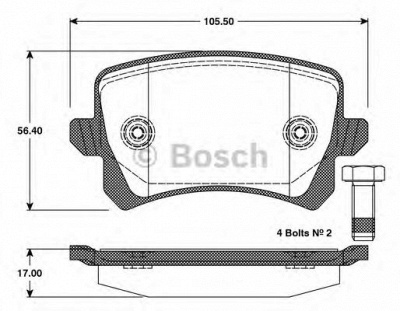 BOSCH 0986tb3125 -  Комплект тормозных колодок, дисковый тормоз