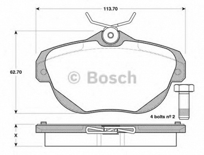 BOSCH 0986tb3131 -  Комплект тормозных колодок, дисковый тормоз
