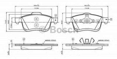 BOSCH 0986tb3133 -  Комплект тормозных колодок, дисковый тормоз