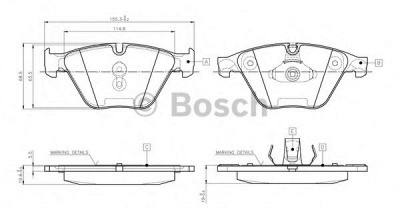 BOSCH 0986tb3134 -  Комплект тормозных колодок, дисковый тормоз