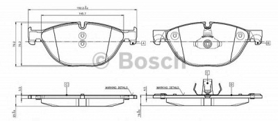 BOSCH 0986tb3137 -  Комплект тормозных колодок, дисковый тормоз