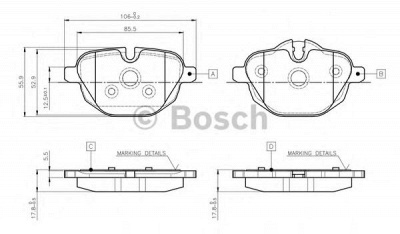 BOSCH 0986tb3139 -  Комплект тормозных колодок, дисковый тормоз