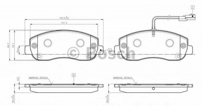 BOSCH 0986tb3142 -  Комплект тормозных колодок, дисковый тормоз