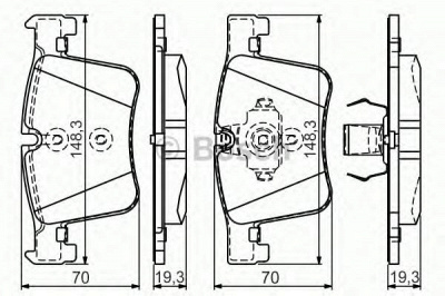 BOSCH 0986tb3149 -  Комплект тормозных колодок, дисковый тормоз