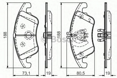 BOSCH 0986tb3152 -  Комплект тормозных колодок, дисковый тормоз