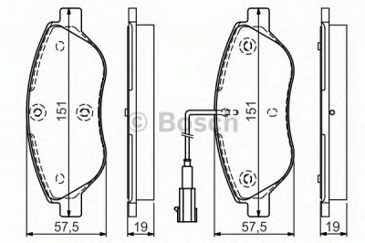 BOSCH 0986tb3155 -  Комплект тормозных колодок, дисковый тормоз