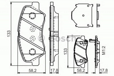 BOSCH 0986tb3160 -  Комплект тормозных колодок, дисковый тормоз