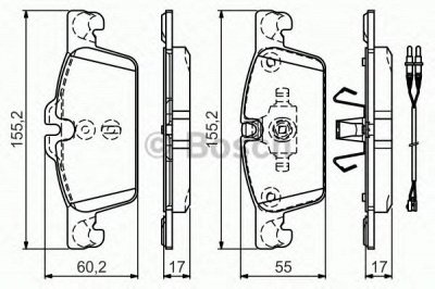 BOSCH 0986tb3161 -  Комплект тормозных колодок, дисковый тормоз