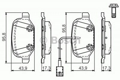 BOSCH 0986tb3162 -  Комплект тормозных колодок, дисковый тормоз