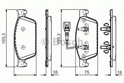 BOSCH 0986tb3163 -  Комплект тормозных колодок, дисковый тормоз