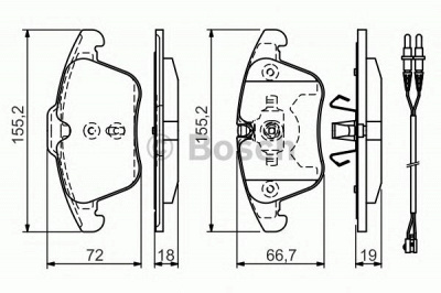 BOSCH 0986tb3169 -  Комплект тормозных колодок, дисковый тормоз