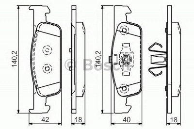 BOSCH 0986tb3172 -  Комплект тормозных колодок, дисковый тормоз