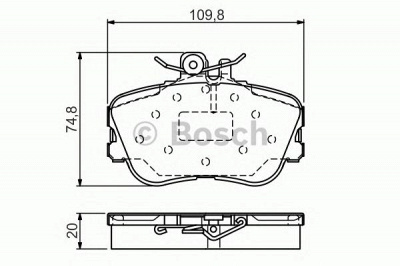 BOSCH 0986tb3174 -  Комплект тормозных колодок, дисковый тормоз