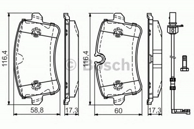 BOSCH 0986tb3177 -  Комплект тормозных колодок, дисковый тормоз