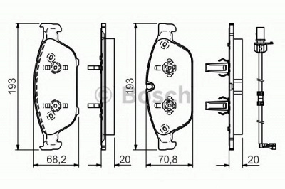 BOSCH 0986tb3178 -  Комплект тормозных колодок, дисковый тормоз