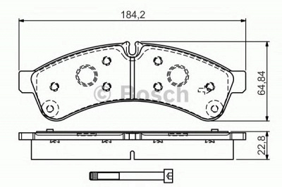 BOSCH 0986tb3191 -  Комплект тормозных колодок, дисковый тормоз