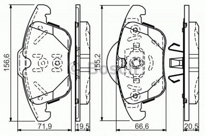 BOSCH 0986tb3192 -  Комплект тормозных колодок, дисковый тормоз Economic
