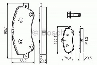 BOSCH 0986tb3193 -  Комплект тормозных колодок, дисковый тормоз
