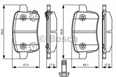 BOSCH 0986tb3200 -  Комплект тормозных колодок, дисковый тормоз