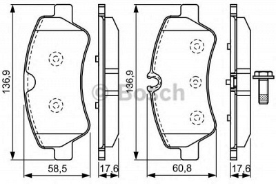 BOSCH 0986tb3202 -  Комплект тормозных колодок, дисковый тормоз