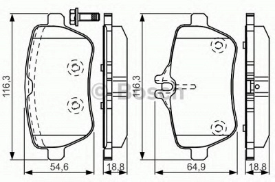 BOSCH 0986tb3208 -  Комплект тормозных колодок, дисковый тормоз