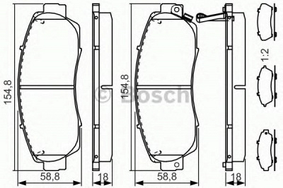 BOSCH 0986tb3218 -  Комплект тормозных колодок, дисковый тормоз