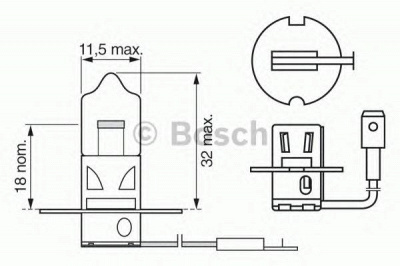 BOSCH 1987302031 -  Лампа накаливания, фара дальнего света| Лампа накаливания, основная фара| Лампа накаливания, противотуманная фара