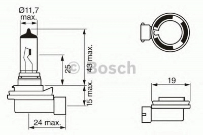 BOSCH 1987302081 -  Лампа накаливания, противотуманная фара