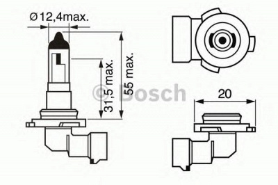 BOSCH 1987302083 -  Лампа накаливания, противотуманная фара