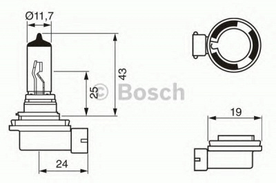 BOSCH 1987302084 -  Лампа накаливания, противотуманная фара