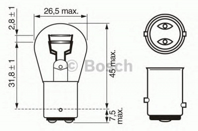 BOSCH 1987302202 -  Лампа накаливания, фонарь указателя поворота