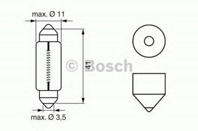 BOSCH 1987302210 -  Лампа накаливания, фонарь сигнала тормож./ задний габ. огонь| Лампа накаливания, фонарь освещения номерного знака| Лампа накаливания, задняя противотуманная фара| Лампа накаливания, задний гарабитный огонь| Лампа накаливания, внутренее освещение